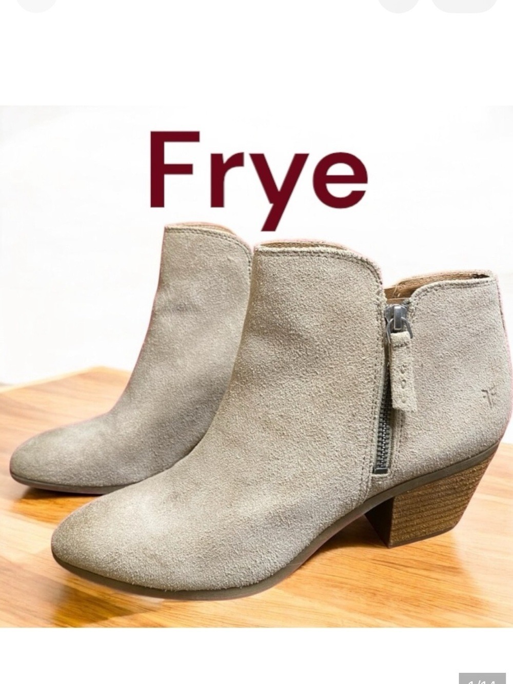 Frye-Judith Double Zip Suede Ankle
Booties/Boots color is Ash. Size 9  EUC!